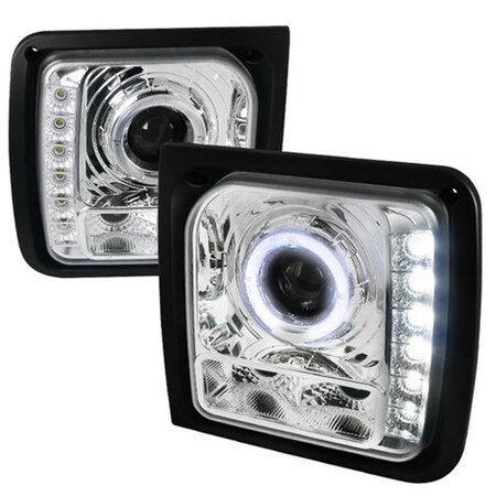 Overtime Projector Headlight for 97 to 01 Jeep Cherokee- Chrome - 12 x 12 x 17 in. OV3185839
